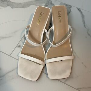 White wedge sandals